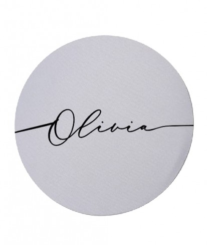 White Mouse Pad Customized - Round